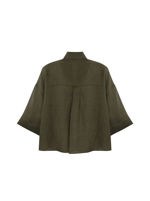 Camicia boxy Mirano in lino Verde MM Max Mara | 2516111028600009